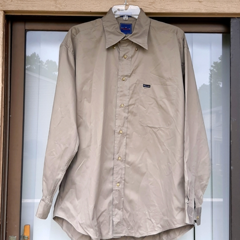 Large beige button down shirt